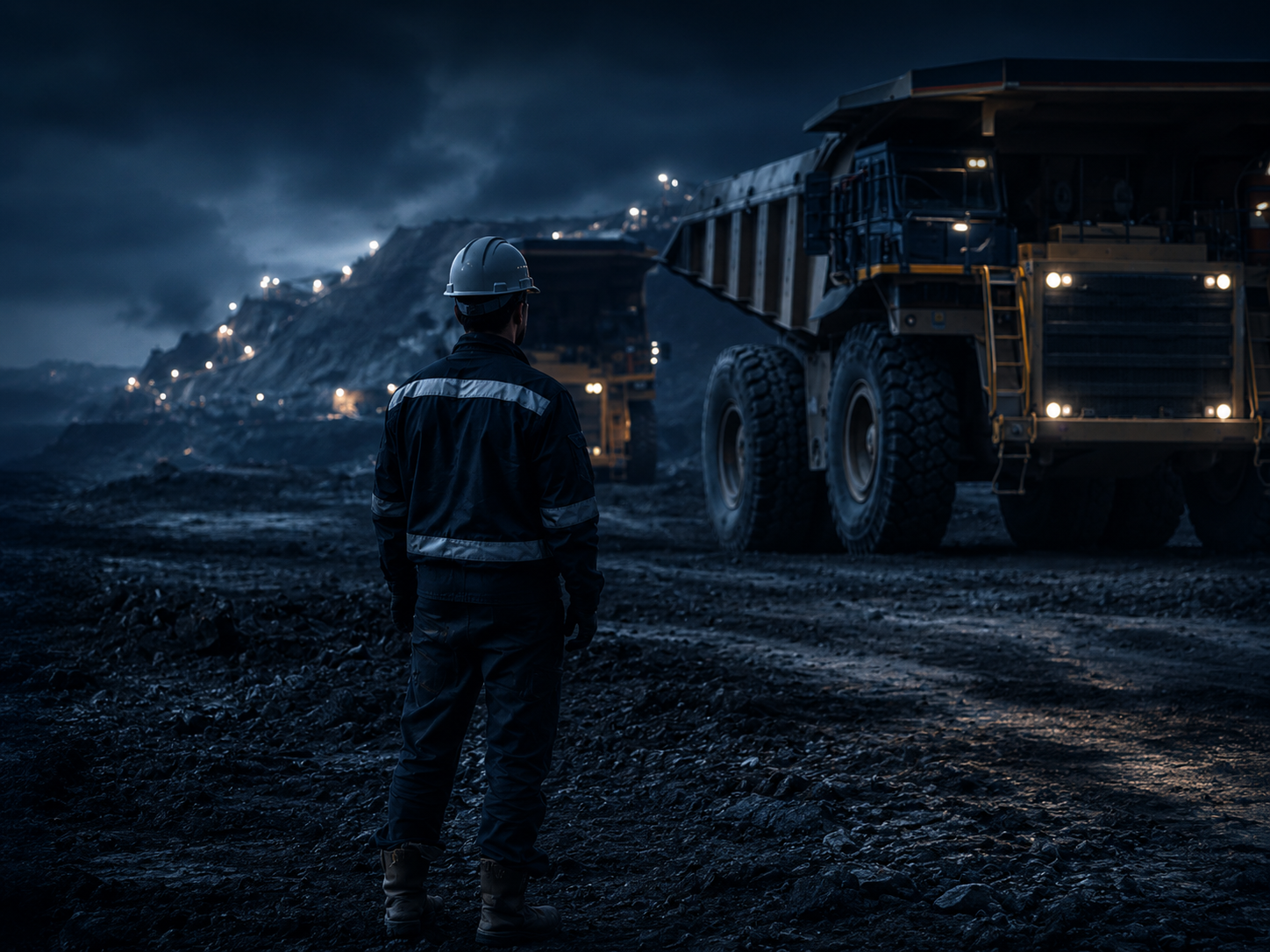 Super Copper Corp. — miner observing night operations